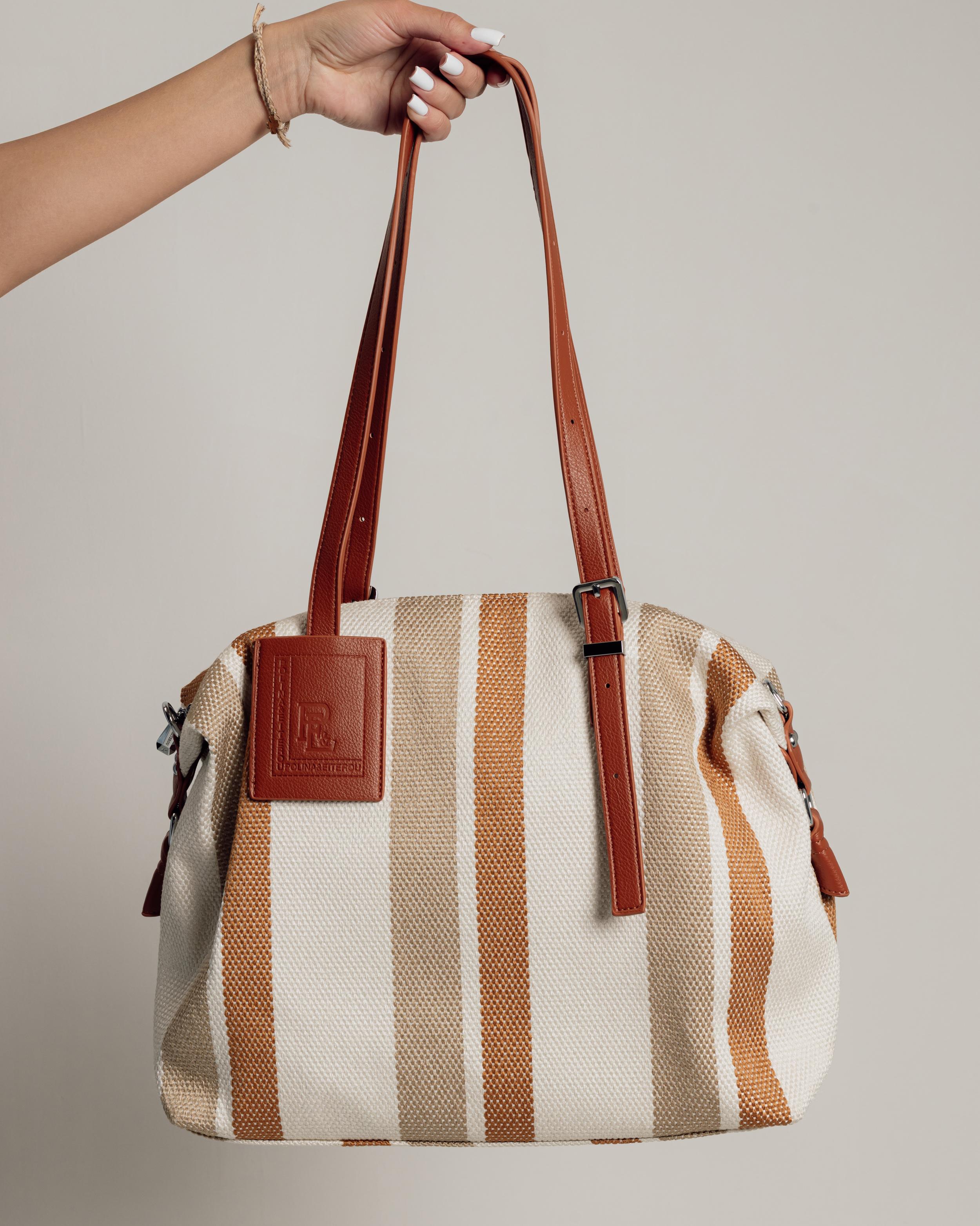 

Сумка женская Polina&Eiterou 5375 бежевая текстиль бежевий