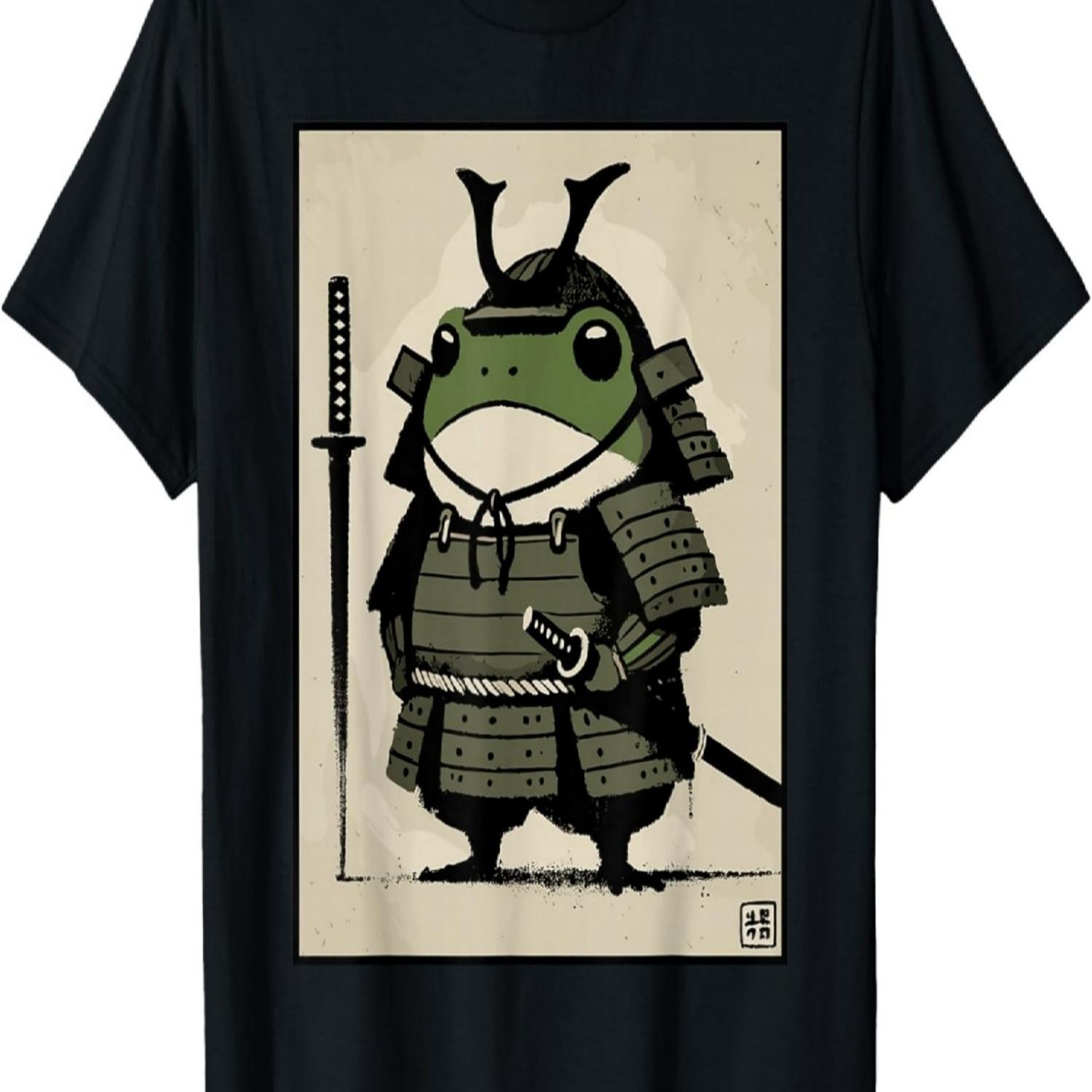 Samurai Frog - Ukiyo-e Warrior Art T-Shirt S чёрный