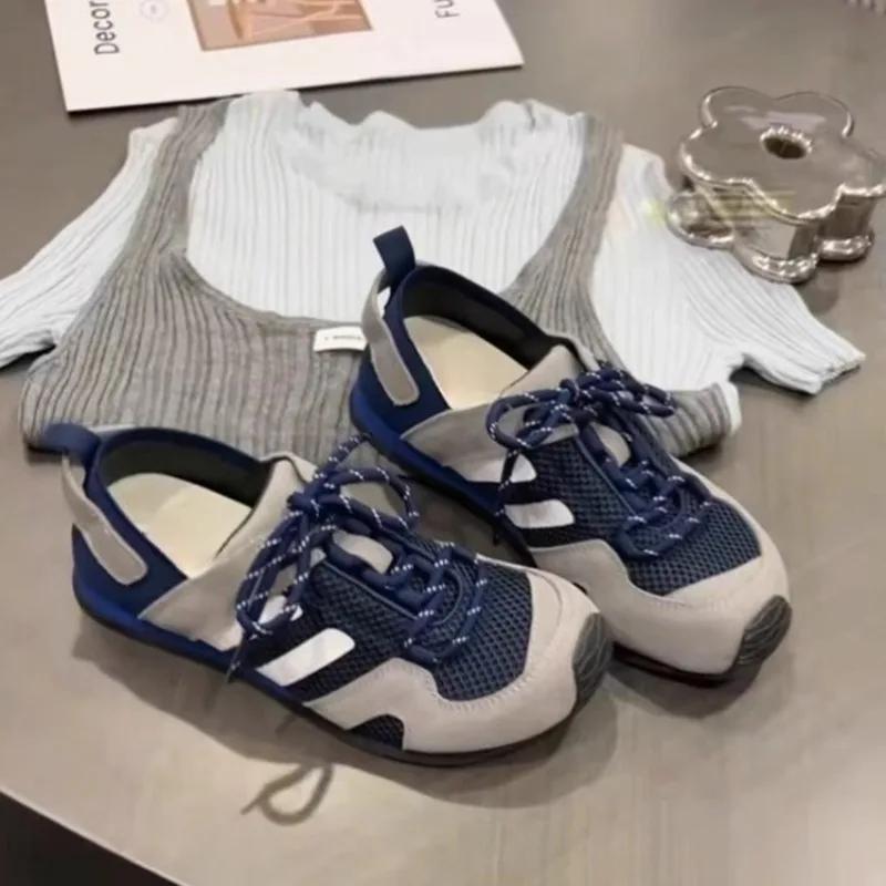 

Модная обувь женская 2025 горячая распродажа шнуровка женские вулканизированные туфли модная цветовая гамма повседневные новые сетчатые дышащие кроссовки zapatos 40 синий
