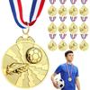 12 Medaglie d'Oro per Premi Calcistici, Medaglie Sportive in Lega di Zinco con Nastro per Collo