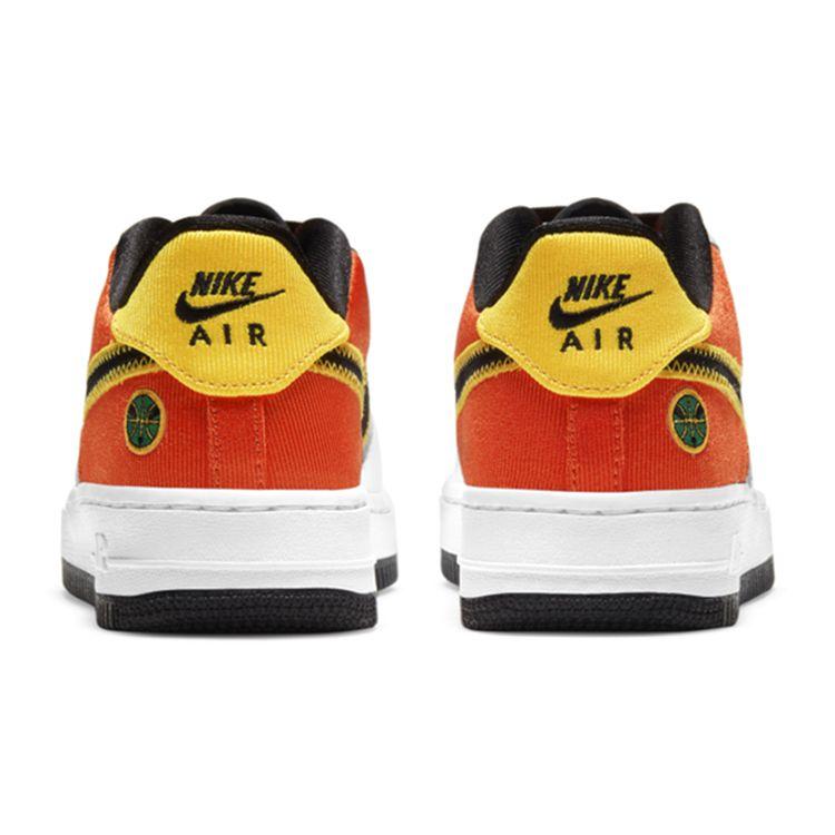 Nike Air Force 1 Low LV8 GS Grade School White Orange Flash Amarillo Black DD9530-100