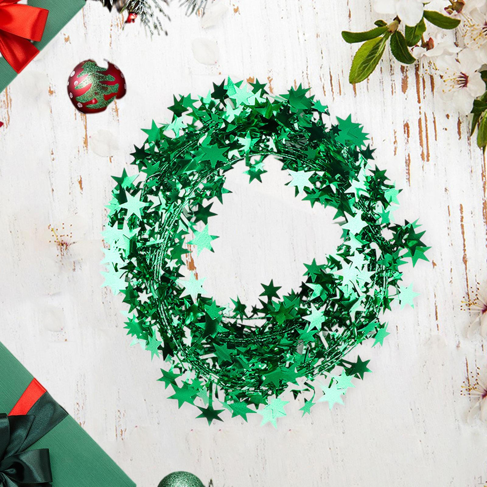 

Искусственный рождественский венок из железной проволоки, звезда, лоза, 25 футов, подарочная настенная гирлянда для внутреннего использования зелёный