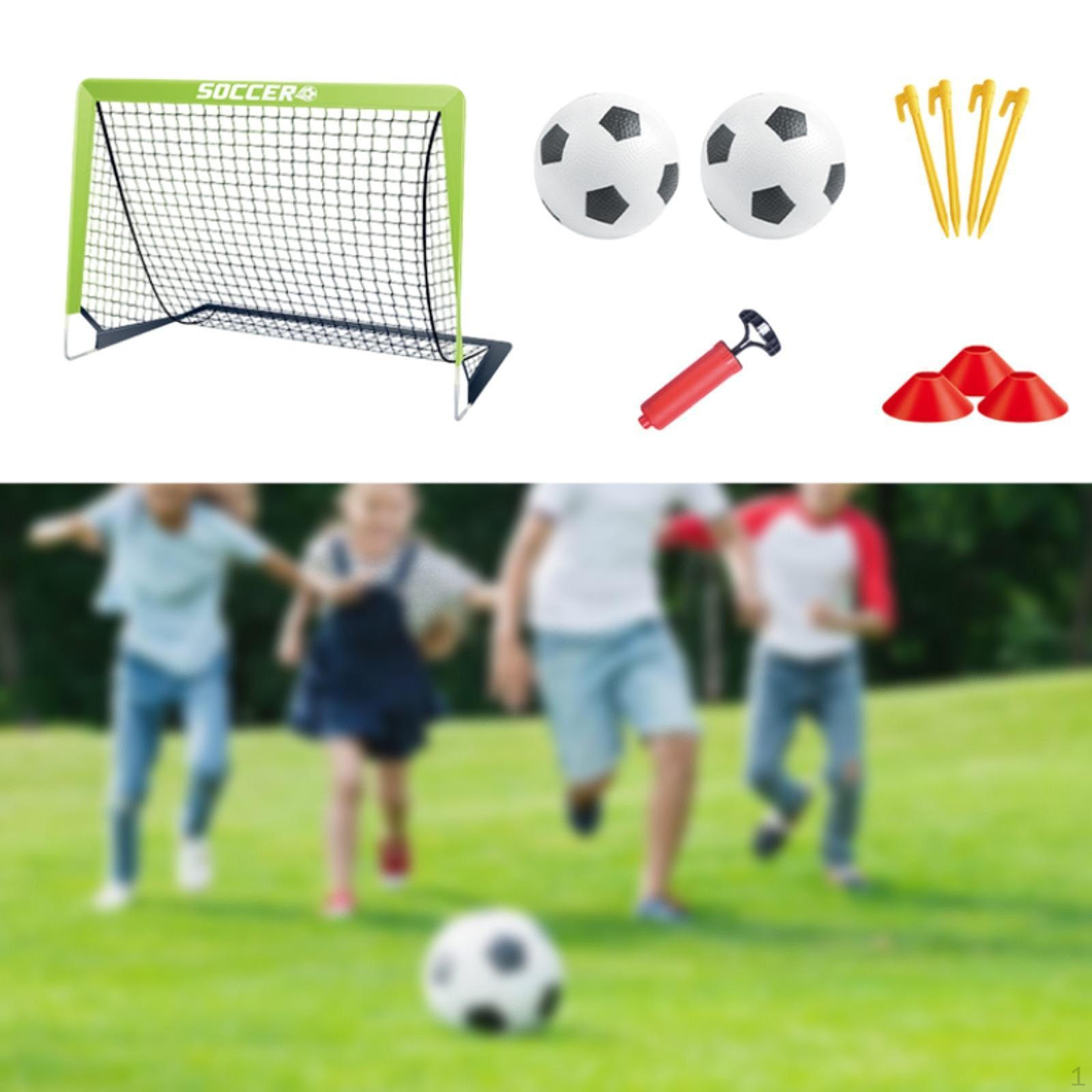 

Детский мини-футбольный комплект ворот, складная сетка и мяч, портативное тренировочное оборудование для зелёный