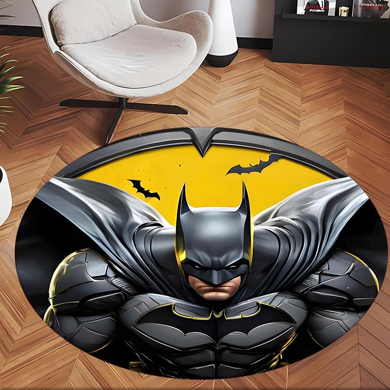 Batman (5) Runder Büroteppich Dekorativer Bodenteppich für Büro Schlafzimmer Wohnzimmer und Wohnbereich