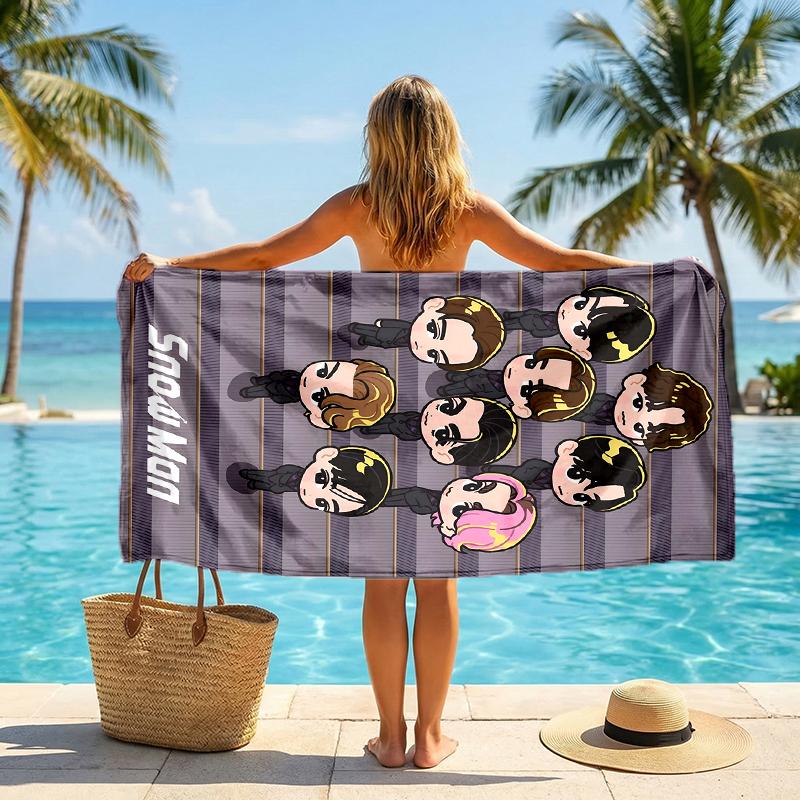 Snowman Band Fashion Beach Towel: Ideal for Summer Adventures Soft, absorbent and quick drying suitable for swimming and bathing