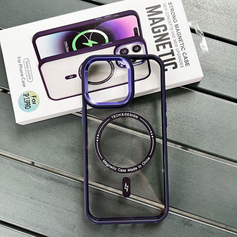 

Подходит для iPhone15Pro Металлический Объектив Чехол для Мобильного Телефона 13 Приятный на ощупь Magsafe Магнитный 14 Защитный Чехол iPhone 7Plus/8Plus