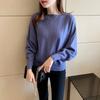 Women's Spring & Autumn Korean Style Short Crew Neck Knit Sweater - Batwing Sleeve Loose Pullover Base Layer Top