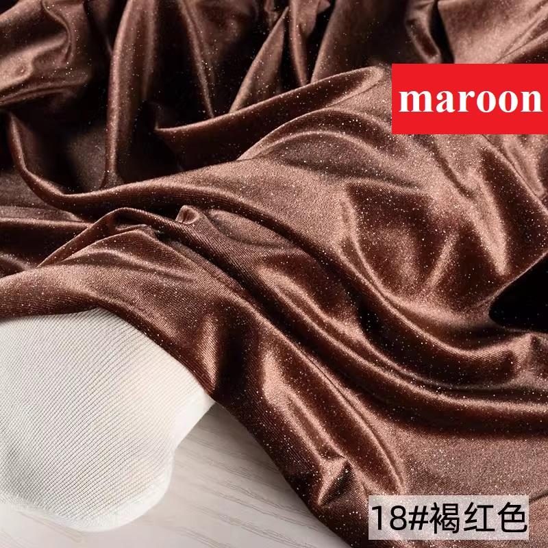 Glitter Velvet Fabric Soft Stretchy Cloth, Shimmer and Shine with Metallic Sparkle, Perfect for Dressmaking Costumes Upholstery