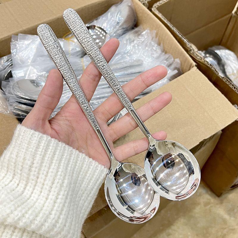 

Корейская десертная ложка с длинной ручкой из нержавеющей стали в форме молотка