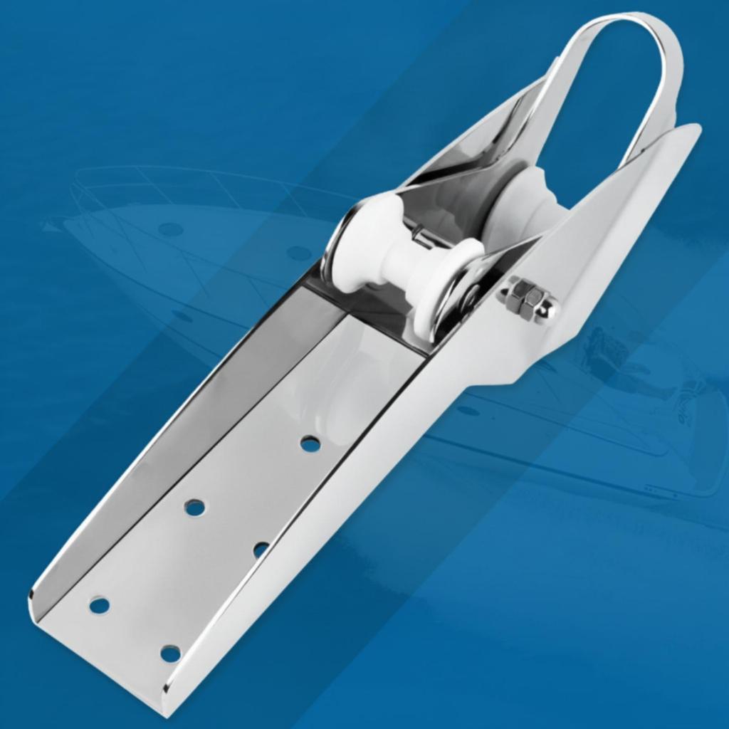 Marine Hardware Silver-Polished Double-Roller Anchor Bracket Mounting Holes