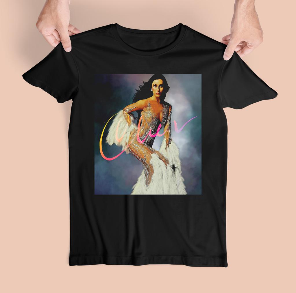 Believe By Cher Singer Short Sleeve Black Full Size Men Women Tee Shirt