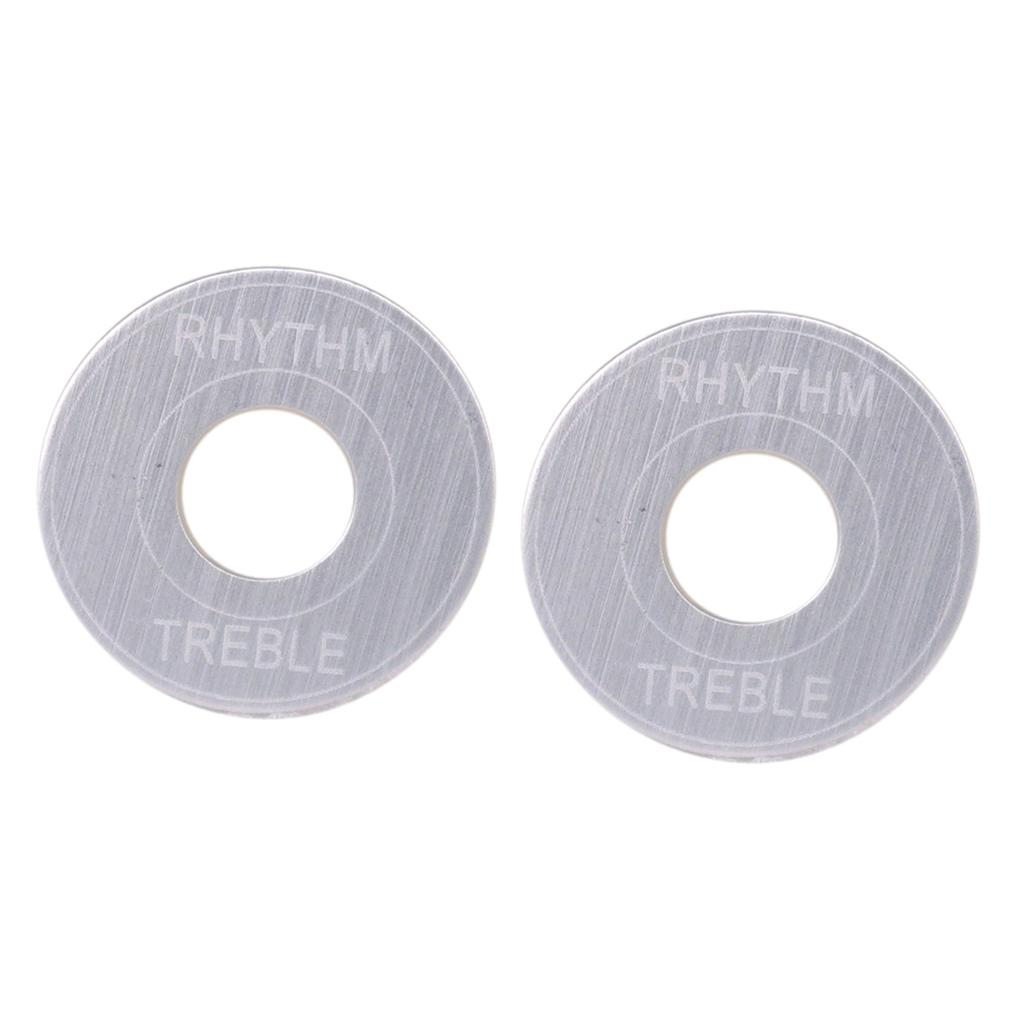 

Tooyful Набір з 2 пластин перемикача гітари, шайби, кільця Rhythm Treble для DIY, запчастини для заміни електрогітари LP срібний
