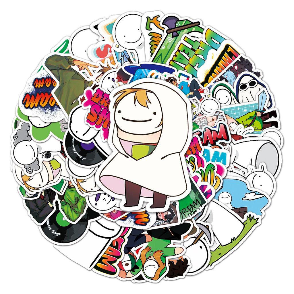 50 Cartoon Game Dream SMP Personality DIY Stickers for Laptops, Suitcases, Cars, and Phones