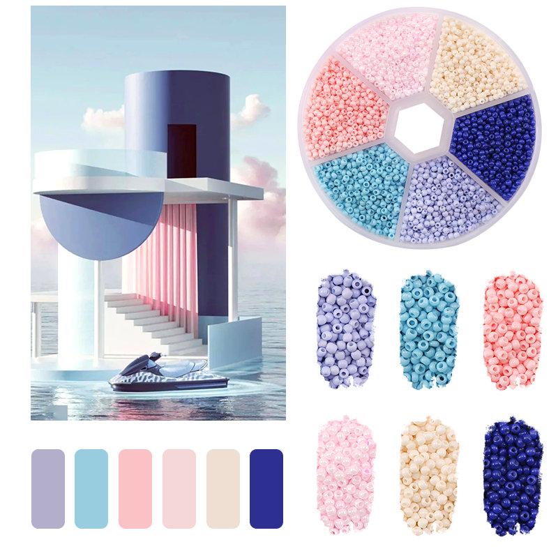 2mm Seed Beads Kit Small Beads For Needlework Craft Round Glass Jewelry Beads For Jewelry Making Bracelet Necklace Handmade DIY