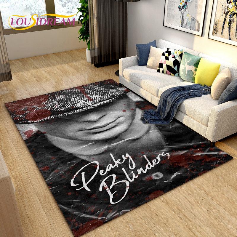 Tappeto Area Grande Peaky Blinders Tommy Shelby, Tappeto per Soggiorno Camera da Letto Divano Zerbino Decorazione, Tappetino Antiscivolo per Cucina