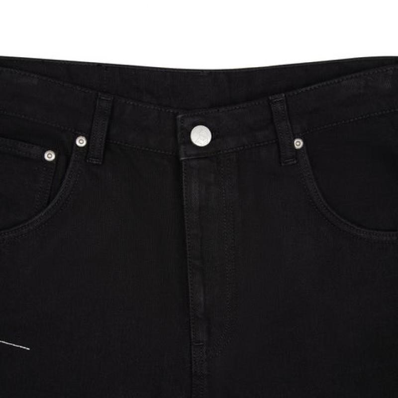 Unisex Streetwear Weite Gerade Geschnittene Jeans mit Spinnennetz-Stickerei Lockerer Sitz Mittlere Leibhöhe Baumwoll-Jeans