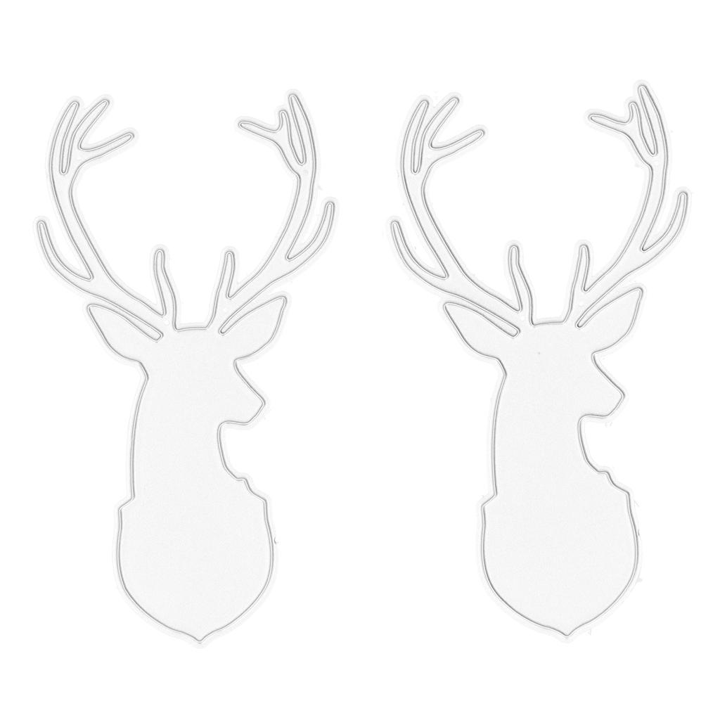 2pcs Cutting Dies Cute Christmas Deer Shape Metal Die Cutting Machine for  Scrapbook Invitation C