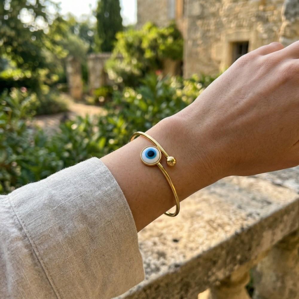 Gothic Adjustable Creative Bangle Personalized Blue Eye Ring Unique Demon Eye Bracelet  Cosplay