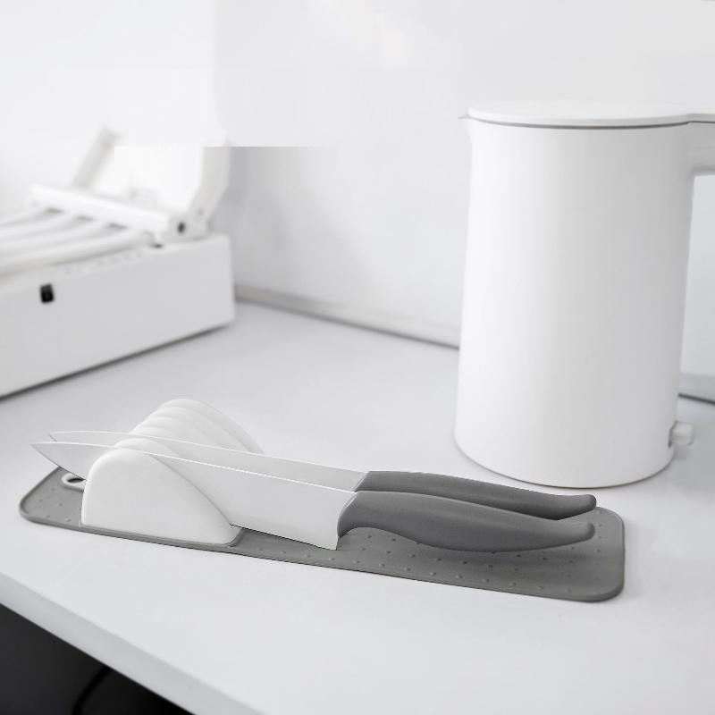 Premium Messerhalter Organisation Soft-Grip 5/11 Schlitze Große Messerunterlage Rutschfest Küchenschublade Messerorganisation Heimwerkzeuge