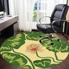 1pc Lotus Leaves Office Round Area Rug,  Mat Suitable For Office, Under Office Chairs Bedroom Living Room Home Decor, Room Deco