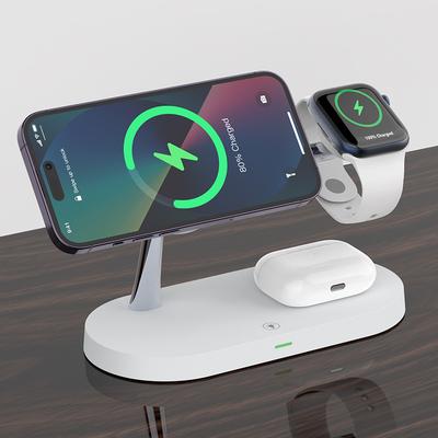 3 In 1 Wireless Charger For iPhone 12 13 14 15 Magsafe Charger Airpods Pro  Watch 9 8 7 6 QI Fast Charging Station