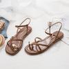 7468-20 Flat-soled Women's Sandals, New Korean Version of Youth Roman Shoes for Summer 2025, Outer Wear