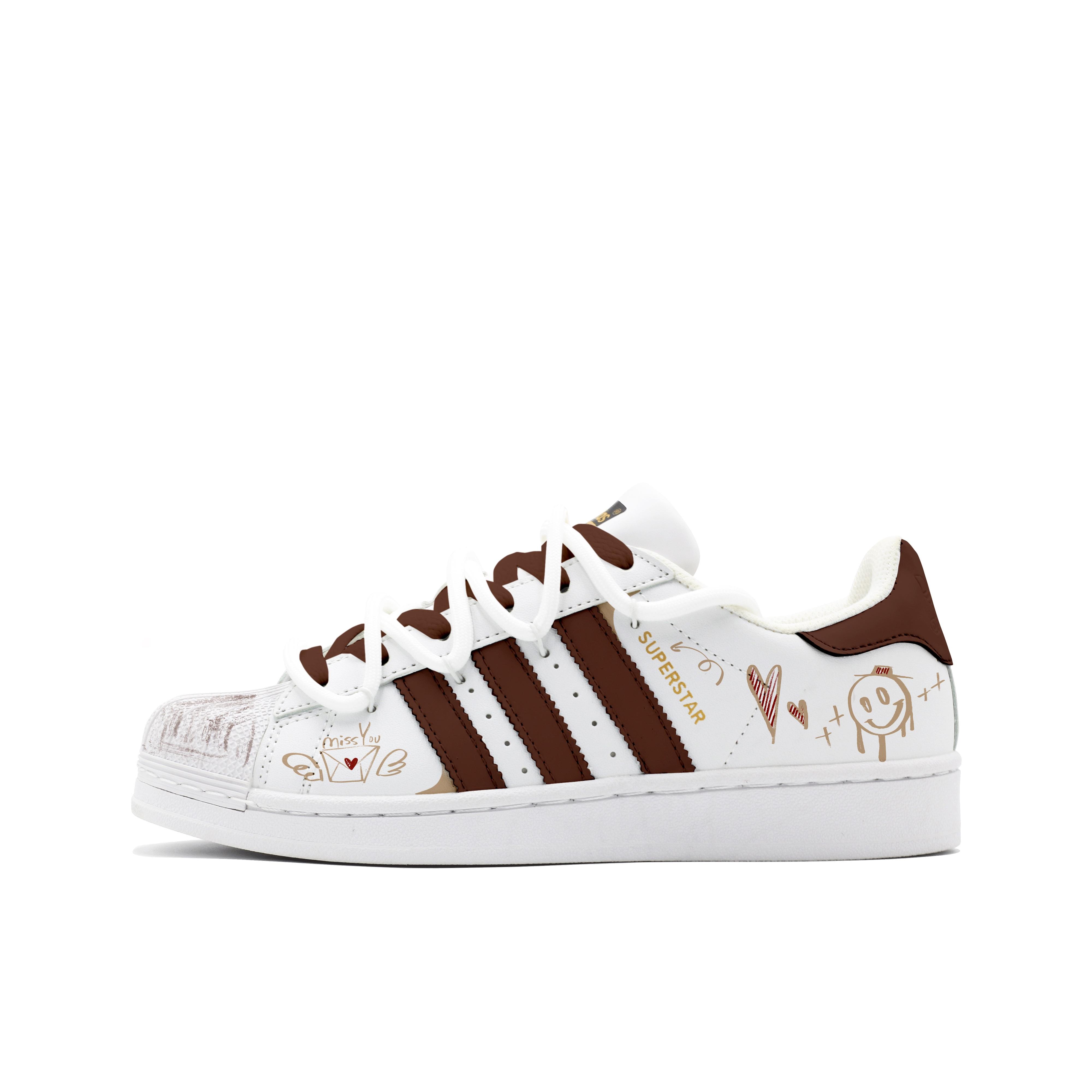 Adidas Originals SUPERSTAR Устойчивые к скольжению Устойчивые к истиранию Устойчивые к скольжению Устойчивые к истиранию Низкие кеды для скейтборда EG4958(Команда403-) 37⅓