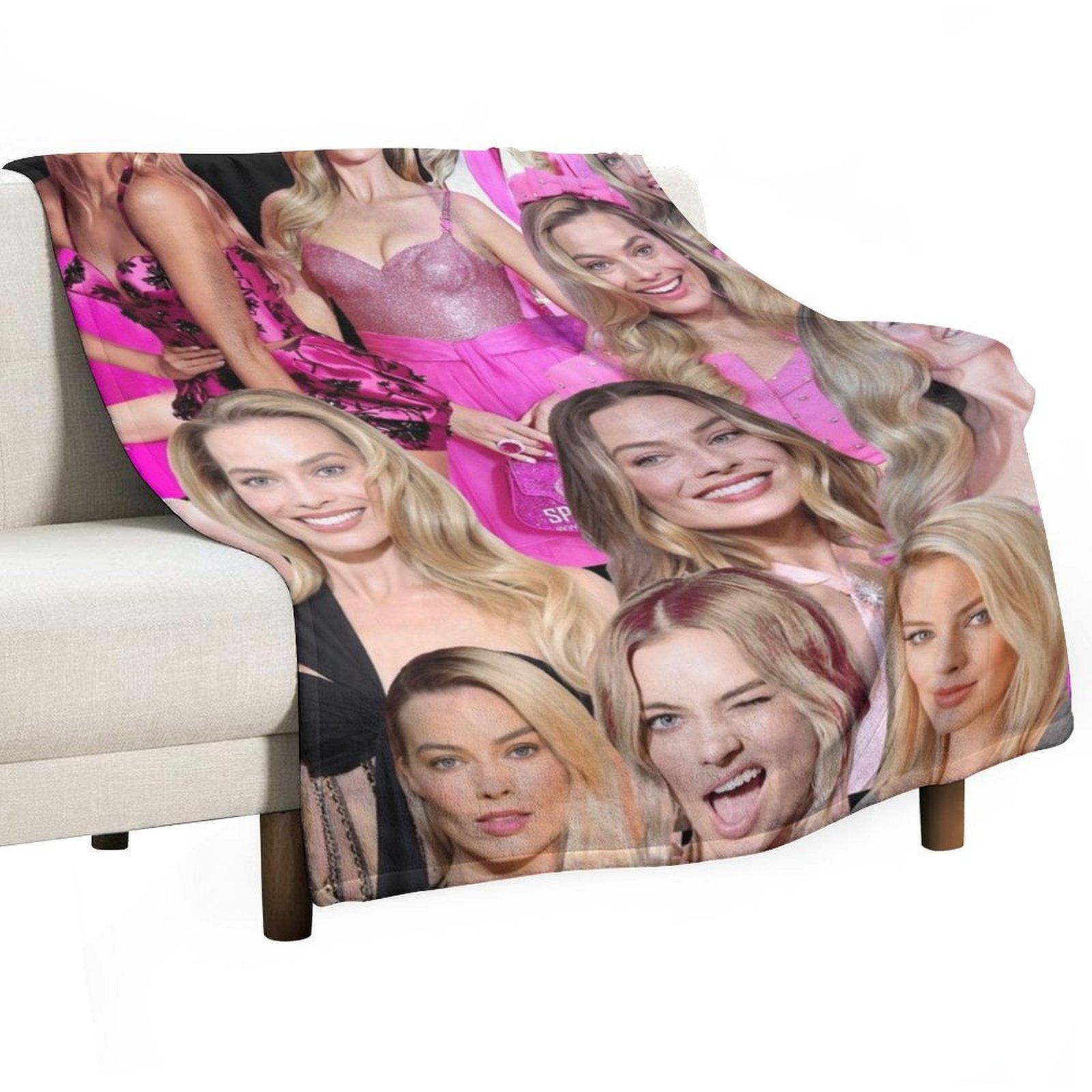 ВЫСОКОКАЧЕСТВЕННОЕ фото-коллаж Марго Робби Плед хэллоуин Мягкие одеяла для ребенка Одеяла с утяжелением 30x40in