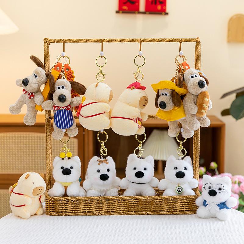 British Super Invincible Motorcycle Model Boss Dog Plush Toy Keychain Cute Dog Plush Pendant