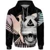 Scary Skeleton Demon 3D Printed Men's Hoodie Fashion Casual Hip Hop Style Oversized Sports Four Seasons Neutral Sweatshirt