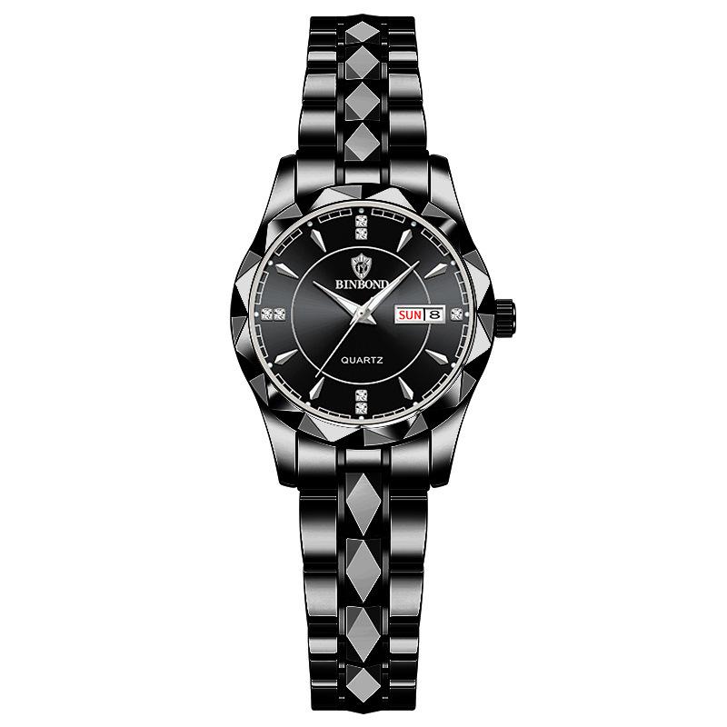 Tycoon Gold Men's Stainless Steel Double Calendar Waterproof Watch