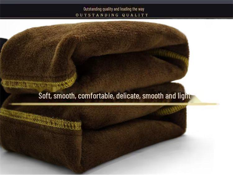 Men's Plush Thick Straight Jeans: Warm, Loose-Fit, Cold-Proof Outdoor Pants for Fall and Winter