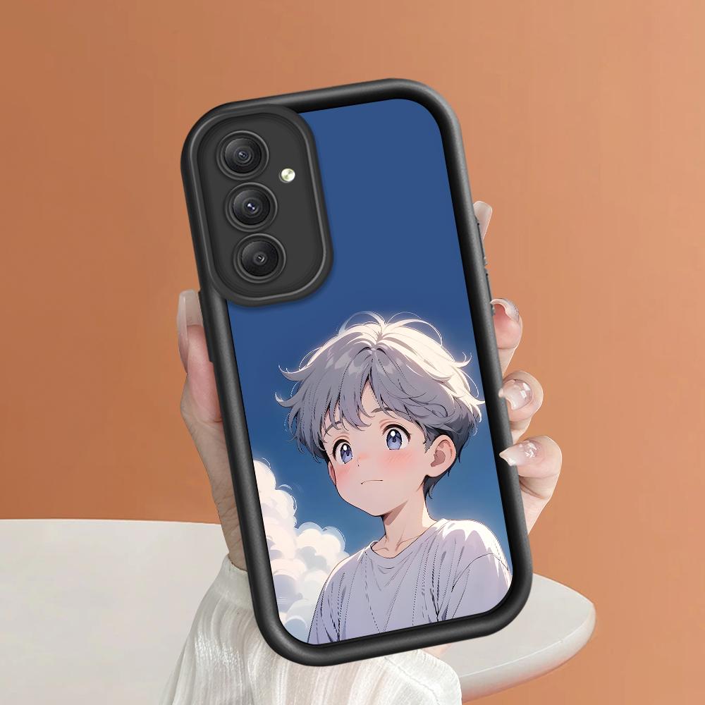 Soft Silicone Square Ladder Printing Pattern Phone Casing Full Cover Camera Shockproof Protection Rubber Case for Samsung