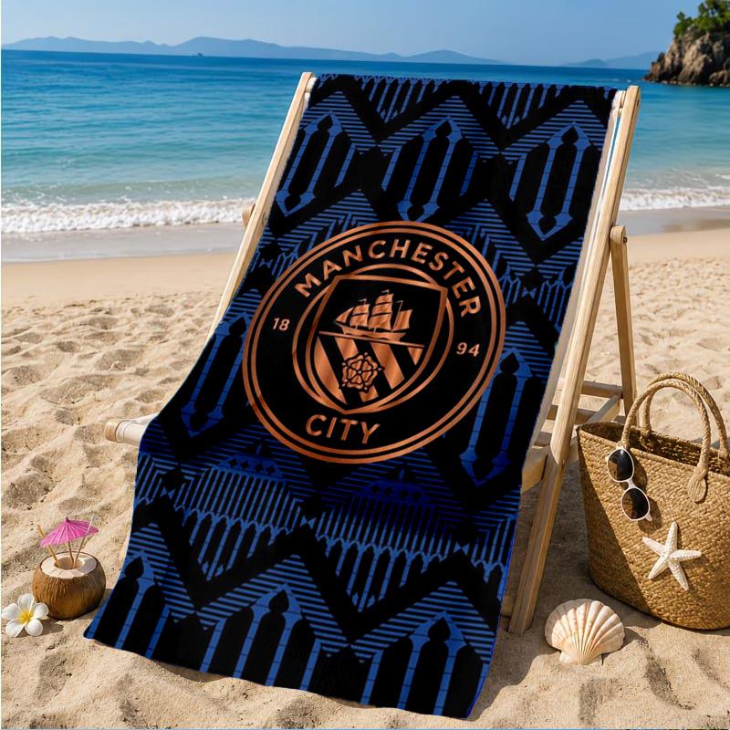 City Football Club Printed Microfiber Beach Towel, Soft And Absorbent, Quick-Dry, Ideal for Summer Travel, Beach Essential, Swimming Pool