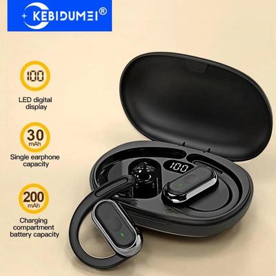 Auriculares inalámbricos Bluetooth 5.4 IPX7 resistentes al agua con micrófono con cancelación de ruido ENC y graves profundos para entrenamiento deportivo y gimnasio.