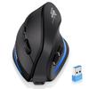 ECHTPower Ergonomic Wireless Vertical Quiet Blue DPI 7 Ergonomic Design for Right Handed Compatible with Windows and MacOS Mouse, Type,
