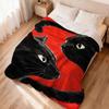 Two Black Cat Patterns Flannel Printed Blanket Suitable for All Seasons Suitable for Living Room Office Sofa and Travel