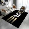 Juventus Logo on Black Background Patterned carpet a non slip rug suitable for all seasons and any setting, gift
