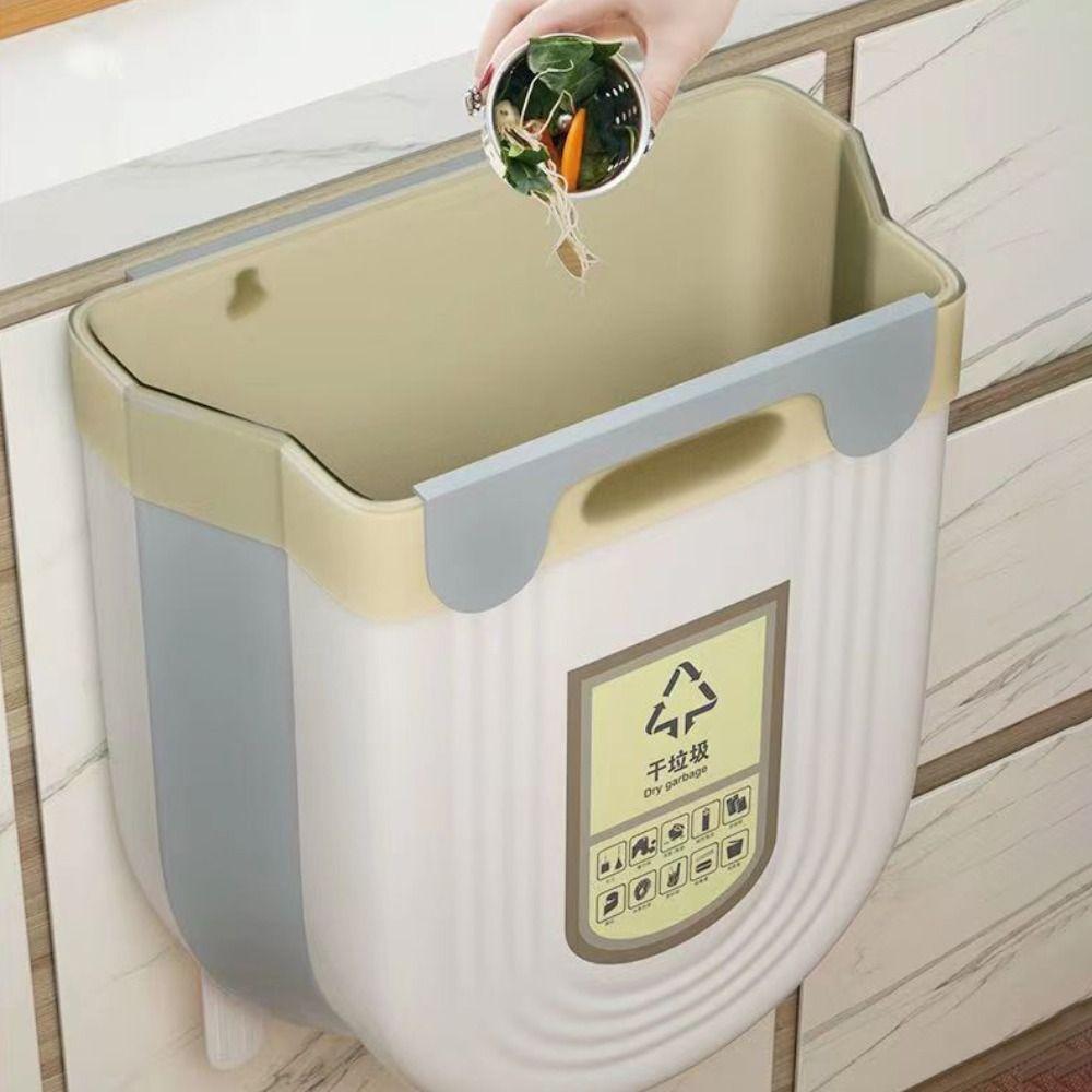 2PCS 6/10 L Kitchen Cabinet Waste Bin Collapsible Garbage Box Hanging Kitchen Trash Can  Bathroom