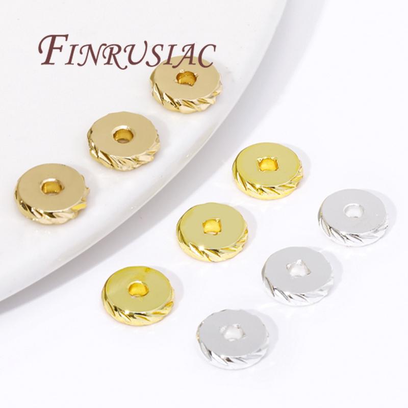 3mm-8mm Beads Separators 18K Gold Plated Spacer Beads For Bracelets Accessories DIY Jewelry Making Supplies,Metal Beads