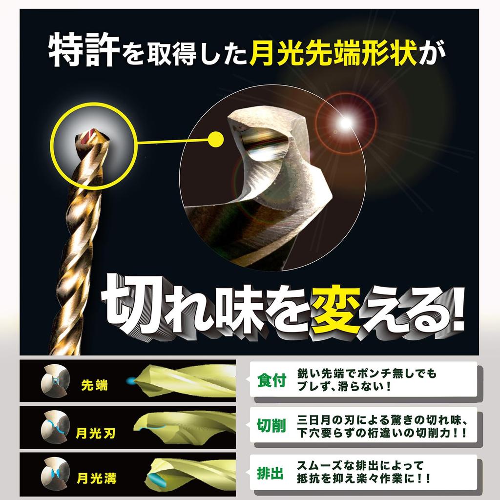 SK11 FS6SGK3.4 Großes Werkzeug Sechskantachse Mondlichtbohrer für Eisenbearbeitung, 0,1 Zoll (3,4 mm)