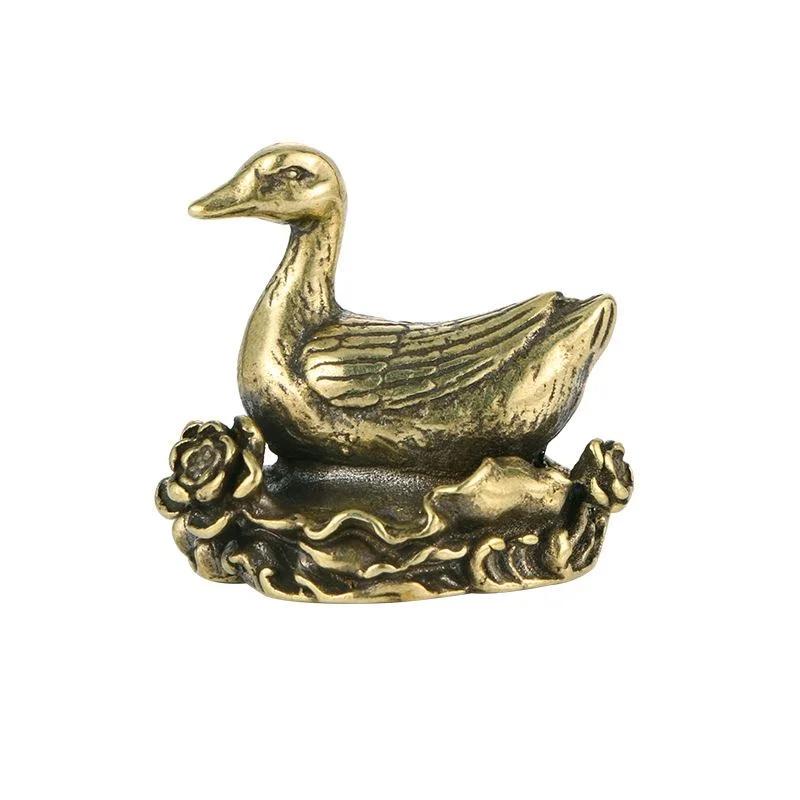 

New Retro Copper Duck Decoration Office Desktop Decoration Crafts Tea Pet Decoration Series Small Animal Miniature Model Gifts