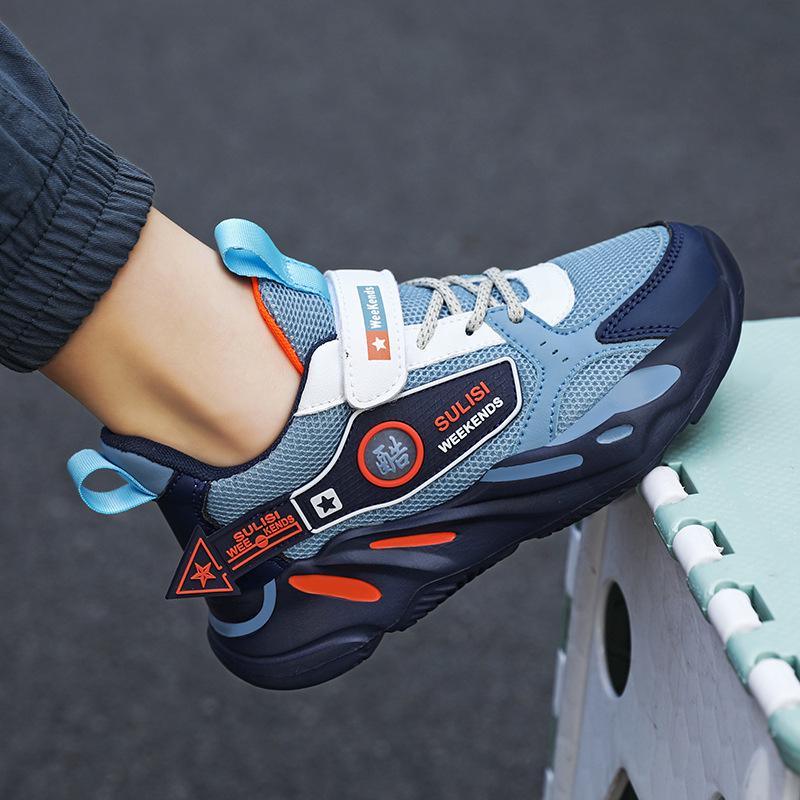 Sommer-Sportschuhe für Jungen: Weiche Sohle, Rutschfest, Atmungsaktives Mesh, Laufschuhe für mittelgroße und große Kinder