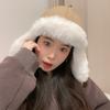Retro Thickened Ear Protective Hat Windproof Plush Cycling Hat Korean Style Big Head Circumference Women Hat Ladies