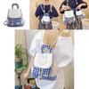 Cartoon Bunny Checkered Pattern Girl Mini Backpack With Nylon Material For Casual Day Use