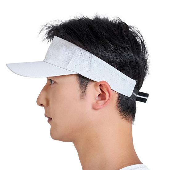 Men Summer Hat Empty Top Hollow Out Mesh Long Brim Sunscreen Anti-UV Face Protection Lightweight Tennis Jogging Peaked Cap