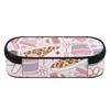 Pencil Bag Lightweight 300D Polyester Smooth Zipper with Main Compartment Mesh Pocket and Pen Slots for College and School Use
