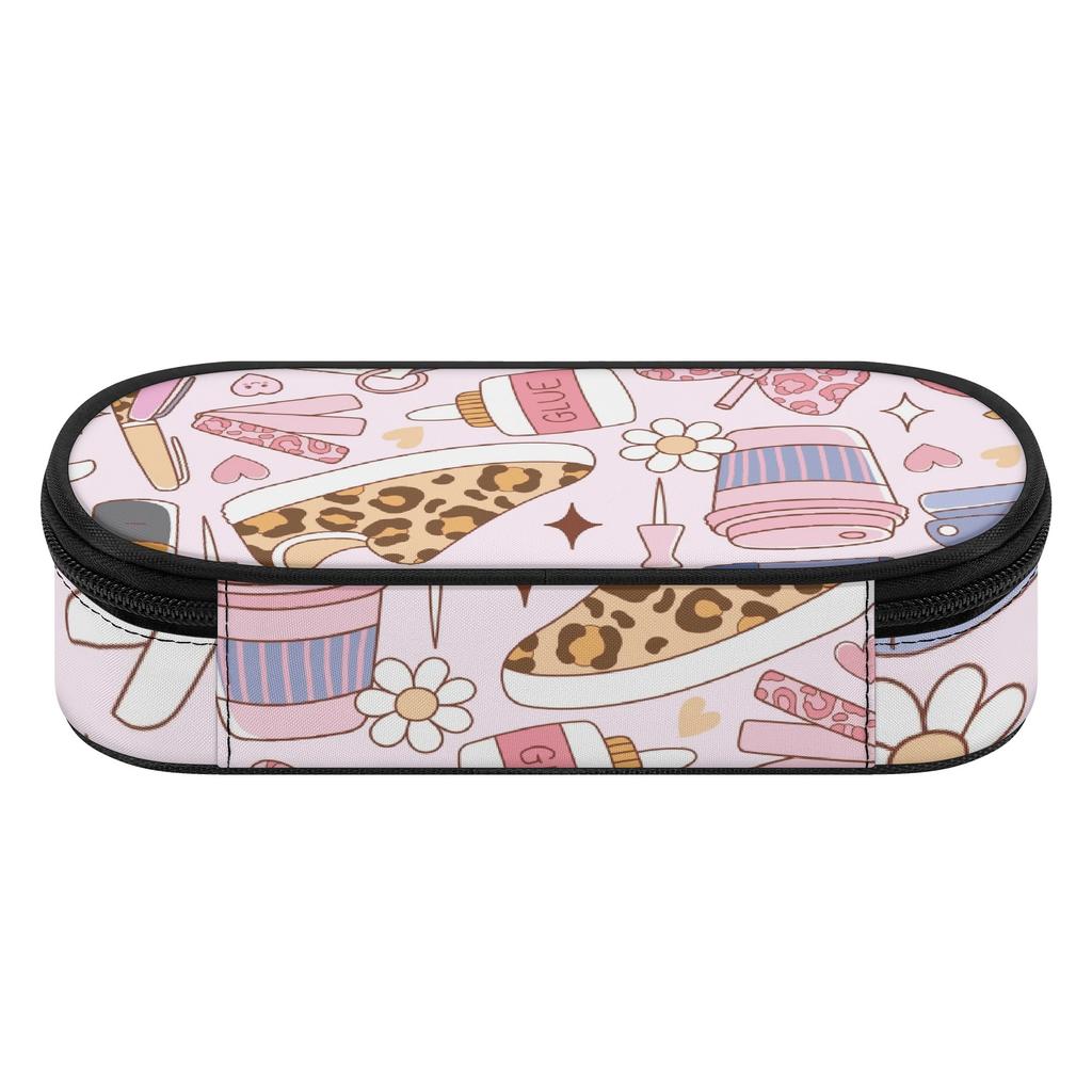 Pencil Bag Lightweight 300D Polyester Smooth Zipper with Main Compartment Mesh Pocket and Pen Slots for College and School Use