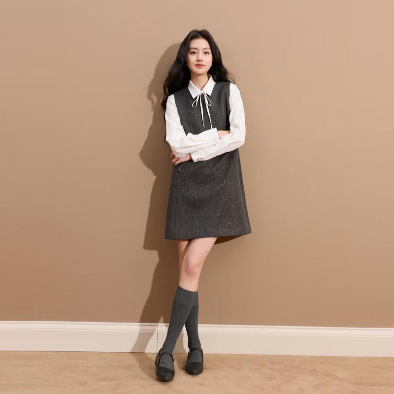 

Sancai 2025 Winter Sleeveless A-Line Mini Dress S