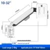 Industrial Universal Wall Mount Articulating Monitor Bracket with Extendable Arm and Adjustable Height for Vertical Screens